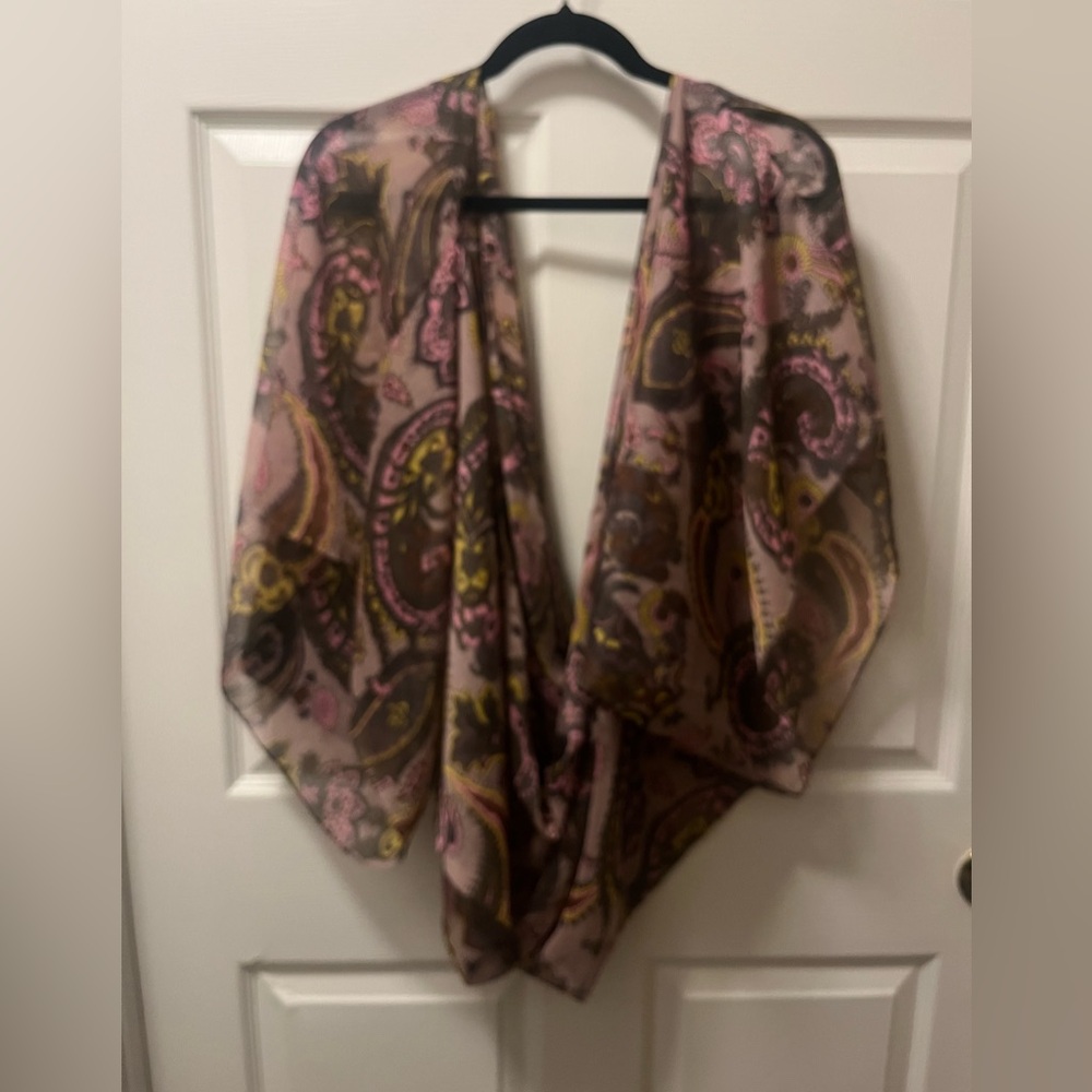 Unbranded Women’s Elegant Cocoon Paisley Scarf -‎ Pink and Brown O/S